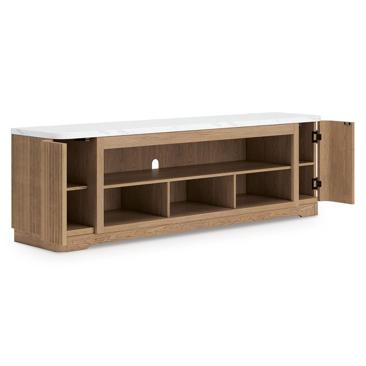 Camdill - XL TV Stand With Fireplace Option - Light Brown TV Stands by Signature Design by Ashley® - Walls Furniture & Mattress