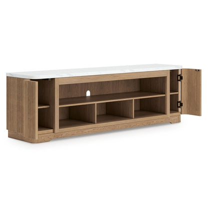 Camdill - XL TV Stand With Fireplace Option - Light Brown TV Stands by Signature Design by Ashley® - Walls Furniture & Mattress