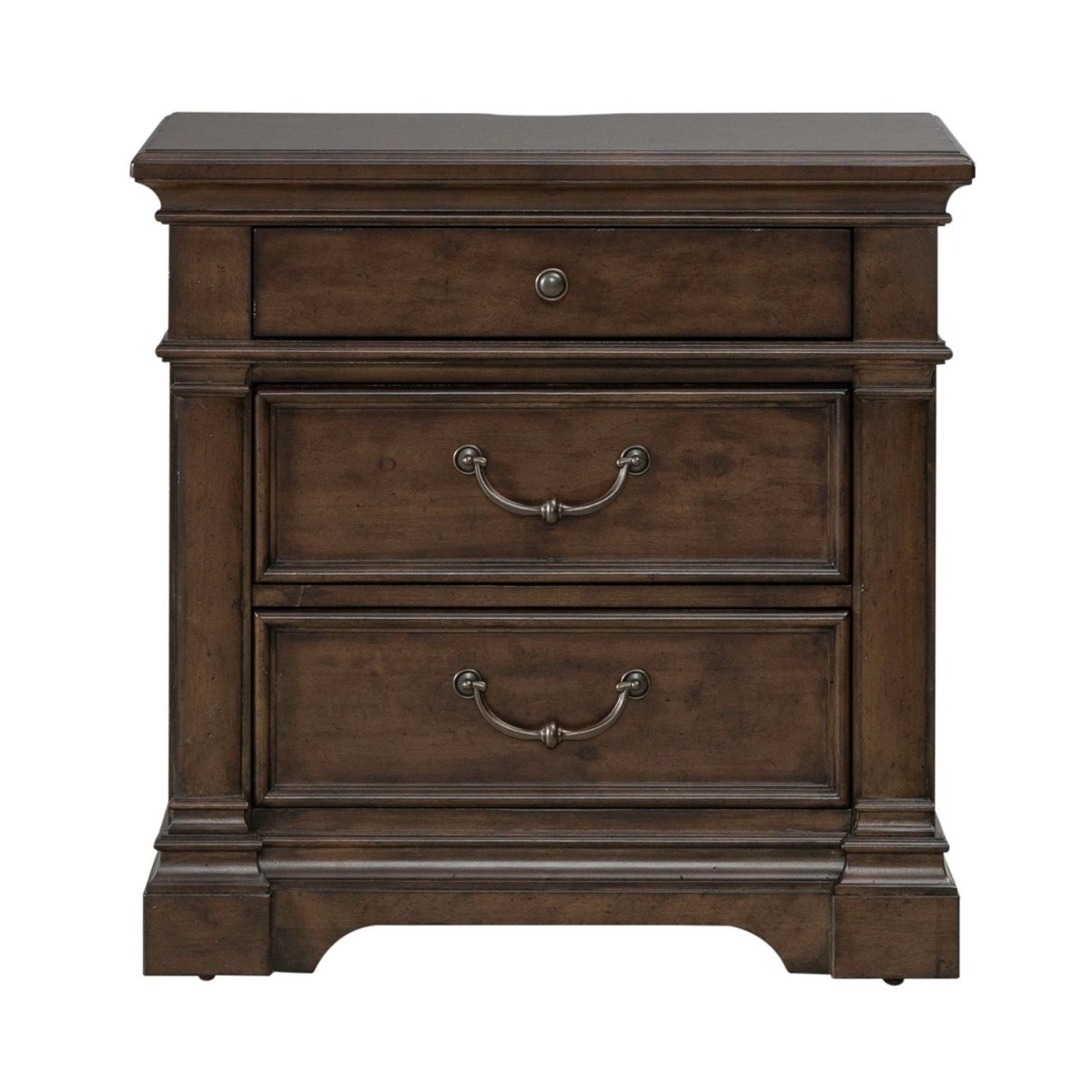 Arden Road - Nightstand With Charging Station - Satin Cherry Nightstands w/ Charging Stations by Liberty Furniture - Walls Furniture & Mattress