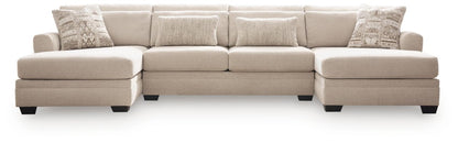 Mandi Point - 3-Piece Double Chaise Sleeper Sectional - Marble Sleeper Sectionals by Benchcraft® - Walls Furniture & Mattress