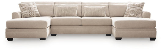 Mandi Point - 3-Piece Double Chaise Sleeper Sectional - Marble Sleeper Sectionals by Benchcraft® - Walls Furniture & Mattress