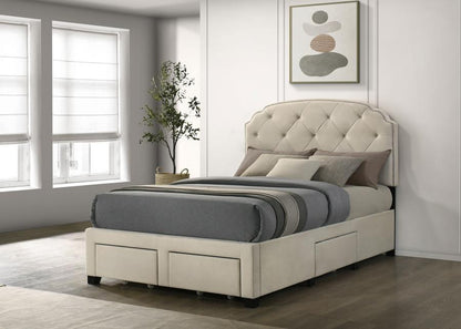 Marianna - 4 - Drawer Upholstered Storage Bed Storage Beds by Coaster Fine Furniture - Walls Furniture & Mattress