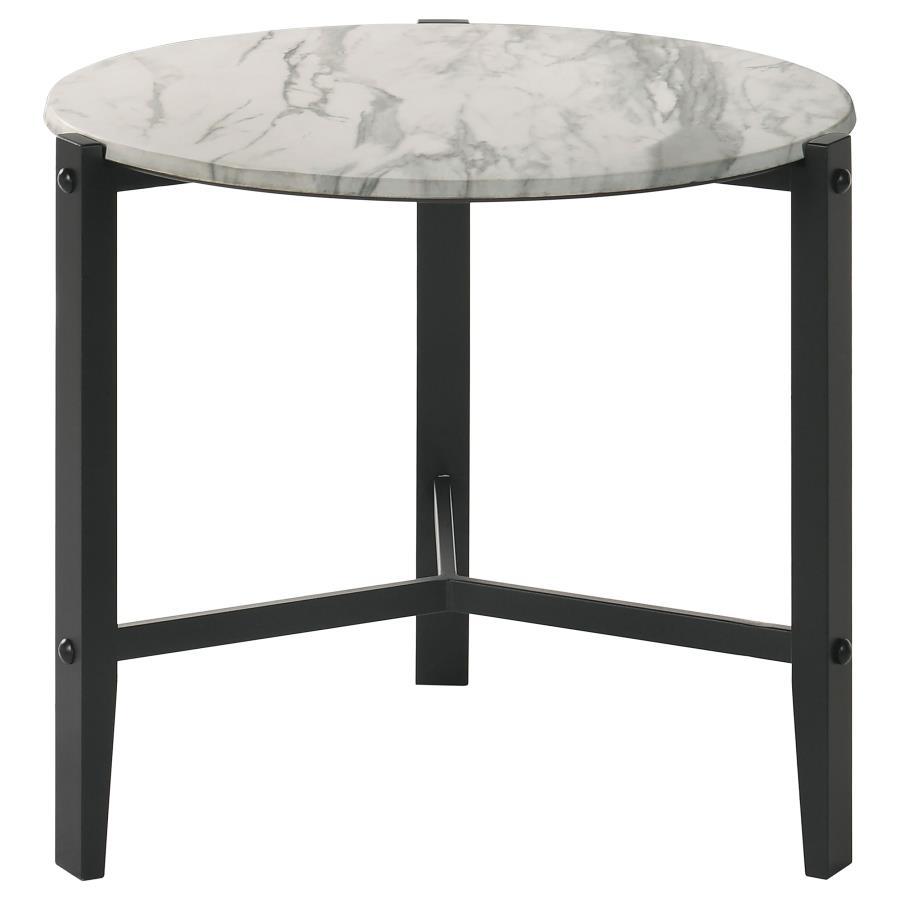 Tandi - Round Faux Marble Table End Tables by CoasterEssence - Walls Furniture & Mattress