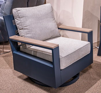 East Beach - Blue - Swivel Glider Chair With Cushion Swivel Chairs by Signature Design by Ashley® - Walls Furniture & Mattress