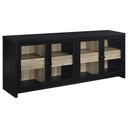 Denison - 79" 4 - Door TV Stand Media Console - Black TV Stands by Coaster Fine Furniture - Walls Furniture & Mattress