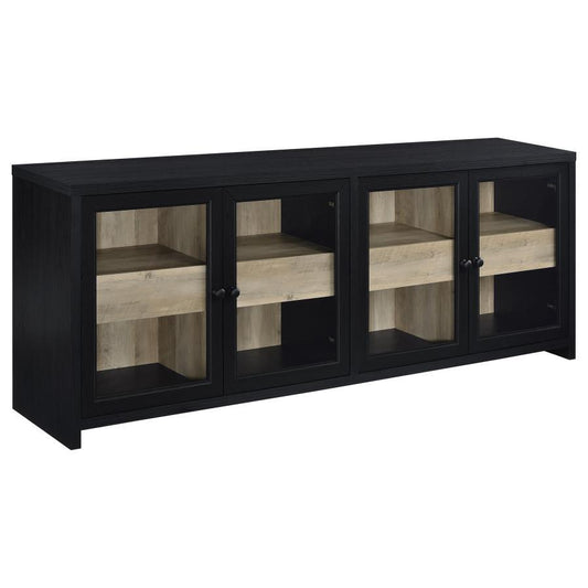 Denison - 79" 4 - Door TV Stand Media Console - Black TV Stands by Coaster Fine Furniture - Walls Furniture & Mattress