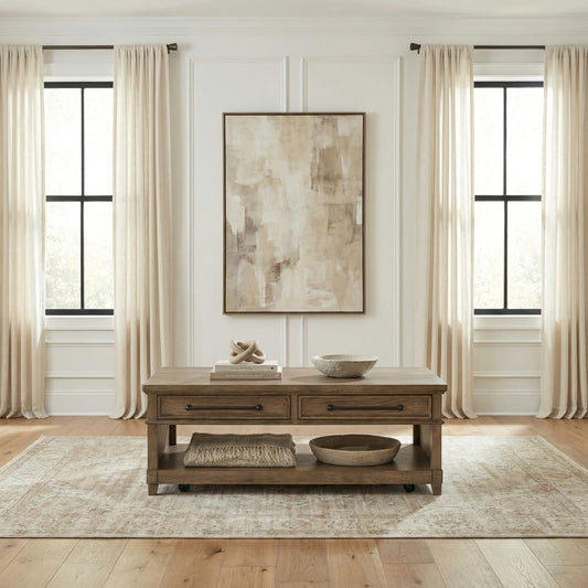 Artisan Home - Rectangular Cocktail Table - Sienna Stone Cocktail Tables by Liberty Furniture - Walls Furniture & Mattress