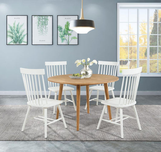 Andrews - Round Dining Table Set 5 Piece Dining Room Sets by Coaster Fine Furniture - Walls Furniture & Mattress