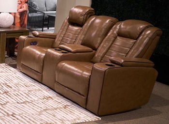 Gruaro - Power Reclining Loveseat With Console / Adjustable Headrest - Amber Reclining Loveseats by Signature Design by Ashley® - Walls Furniture & Mattress