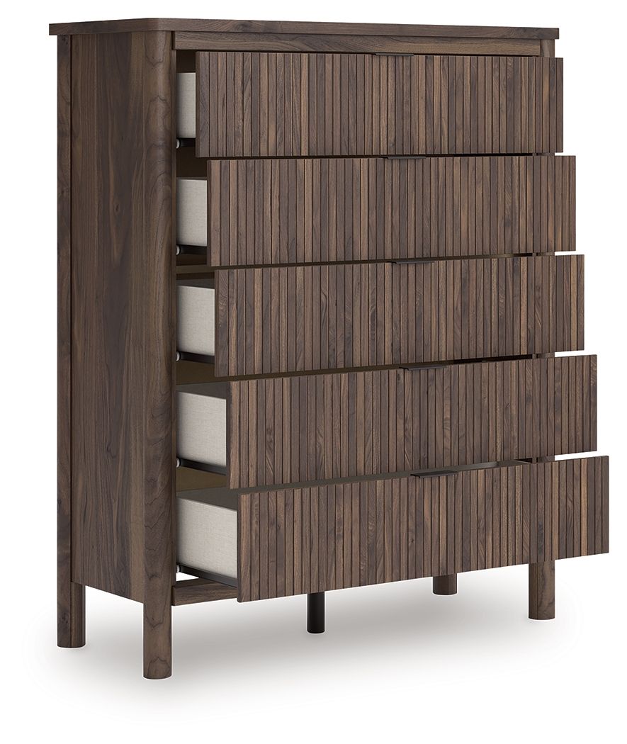 Pamytta - Brown - Five Drawer Wide Chest Accent Chests by Signature Design by Ashley® - Walls Furniture & Mattress