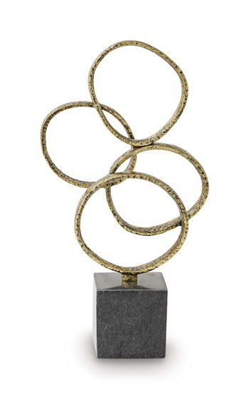 Wellcott - Sculpture - Gold Finish / Black Sculptures & Figurines by Signature Design by Ashley® - Walls Furniture & Mattress