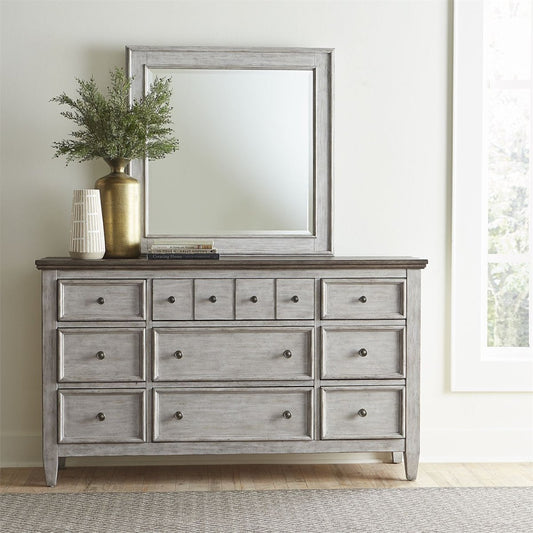 Heartland - Dresser & Mirror - White Dresser & Mirror by Liberty Furniture - Walls Furniture & Mattress
