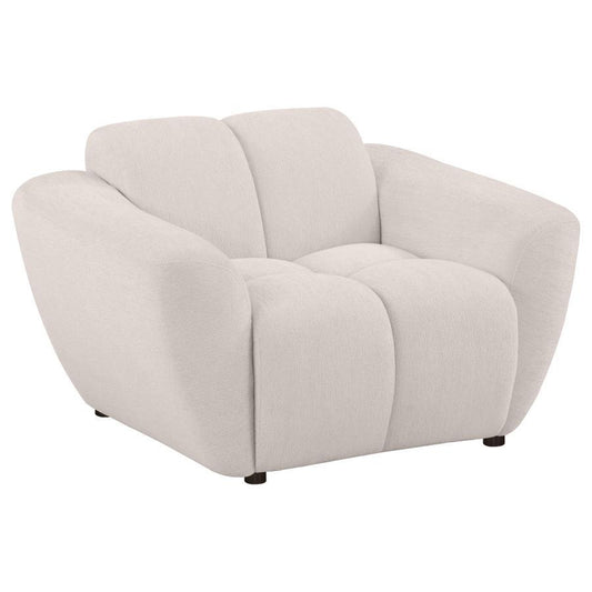 Destino - Chenille Upholstered Splayed Arm Accent Chair - Greige Arm Chairs by Coaster Fine Furniture - Walls Furniture & Mattress