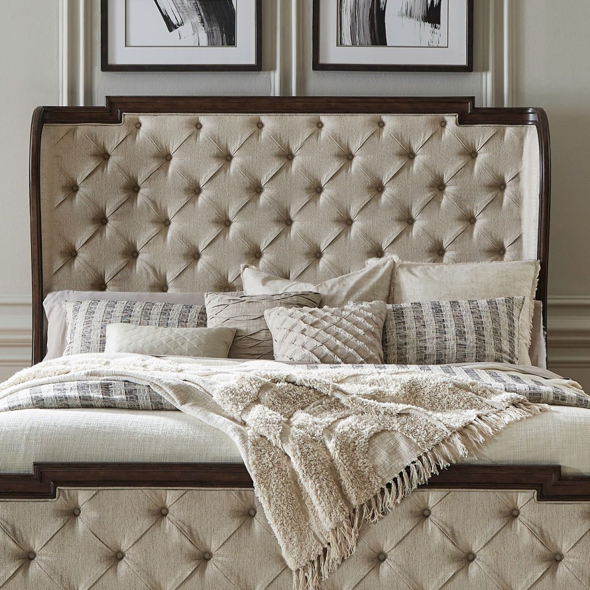 Provence Park - Upholstered Shelter Headboard Upholstered Headboards by Liberty Furniture - Walls Furniture & Mattress