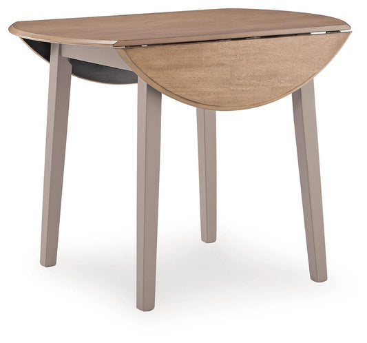 Harperfeld - Round Dining Room Drop Leaf Table - Natural / Gray Dining Tables by Signature Design by Ashley® - Walls Furniture & Mattress