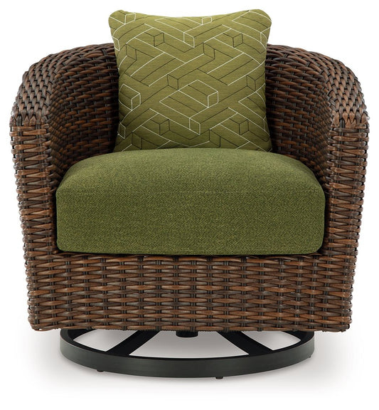 Horizon Hall - Swivel Lounge With Cushion - Brown / Green Swivel Chairs by Signature Design by Ashley® - Walls Furniture & Mattress