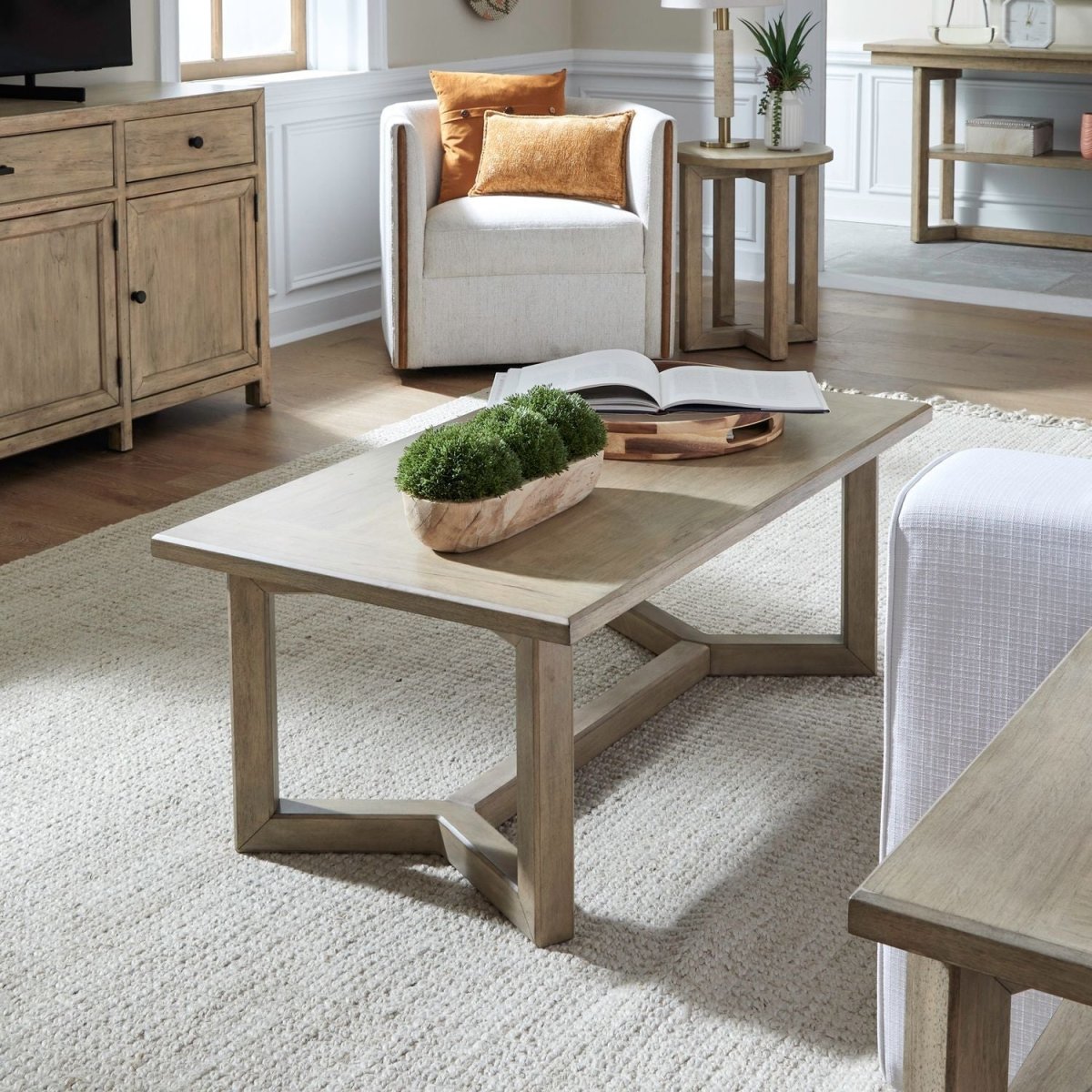 Proximity Place - Rectangular Cocktail Table - Light Brown Cocktail Tables by Liberty Furniture - Walls Furniture & Mattress