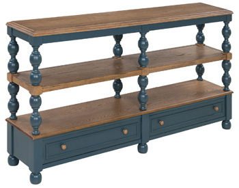 Finnworth - Console Sofa Table - Blue / Brown Console Tables by Signature Design by Ashley® - Walls Furniture & Mattress