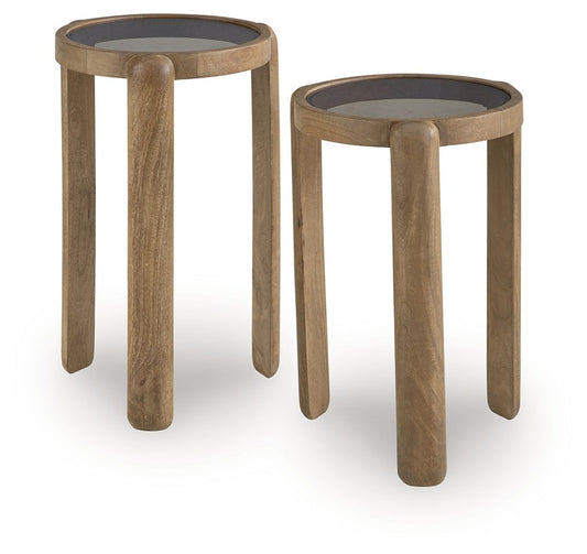 Jossor - Light Brown - Accent Table Set (Set of 2) Table Sets by Signature Design by Ashley® - Walls Furniture & Mattress