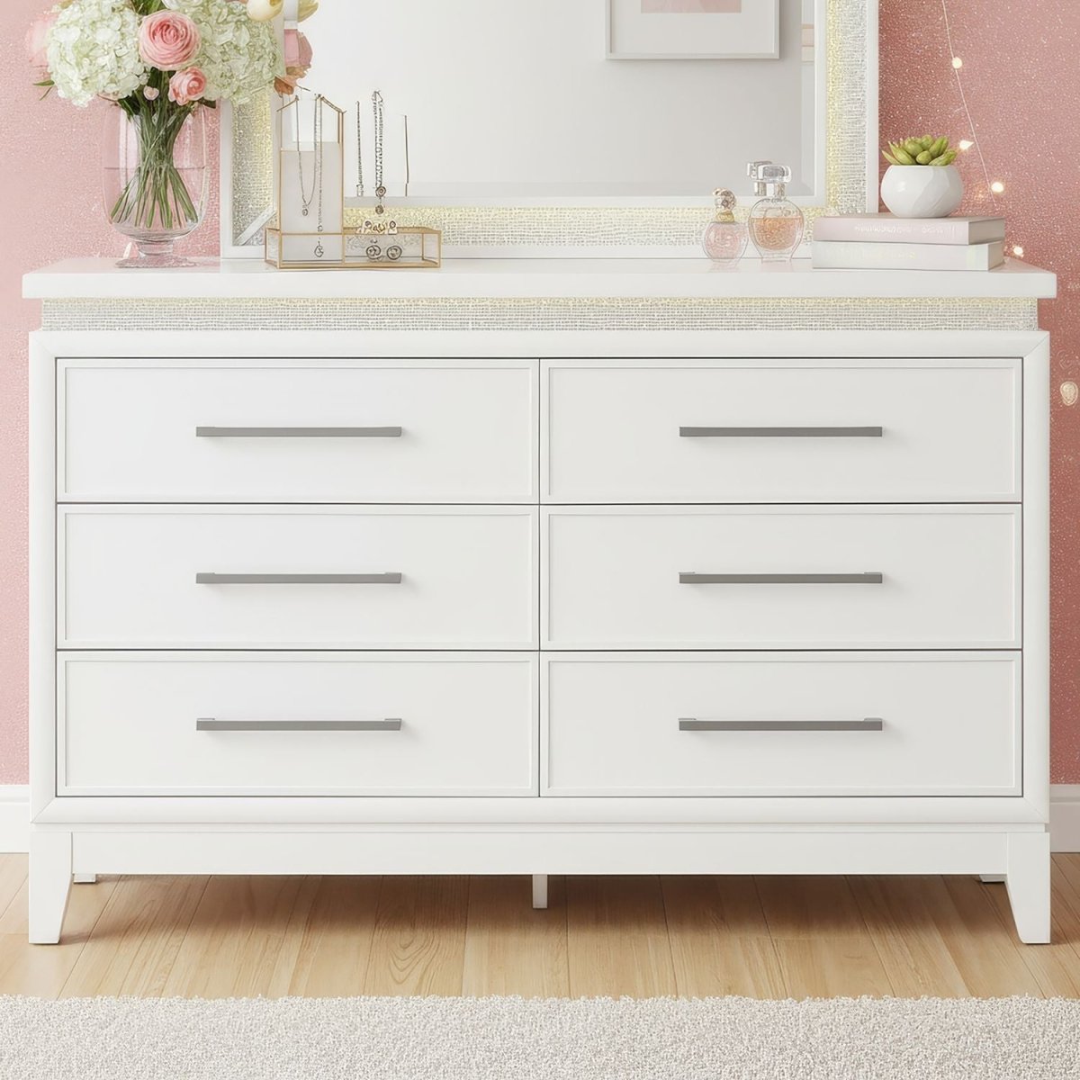Reflections - Youth 6 Drawer Dresser With Lights Dressers by Liberty Furniture - Walls Furniture & Mattress