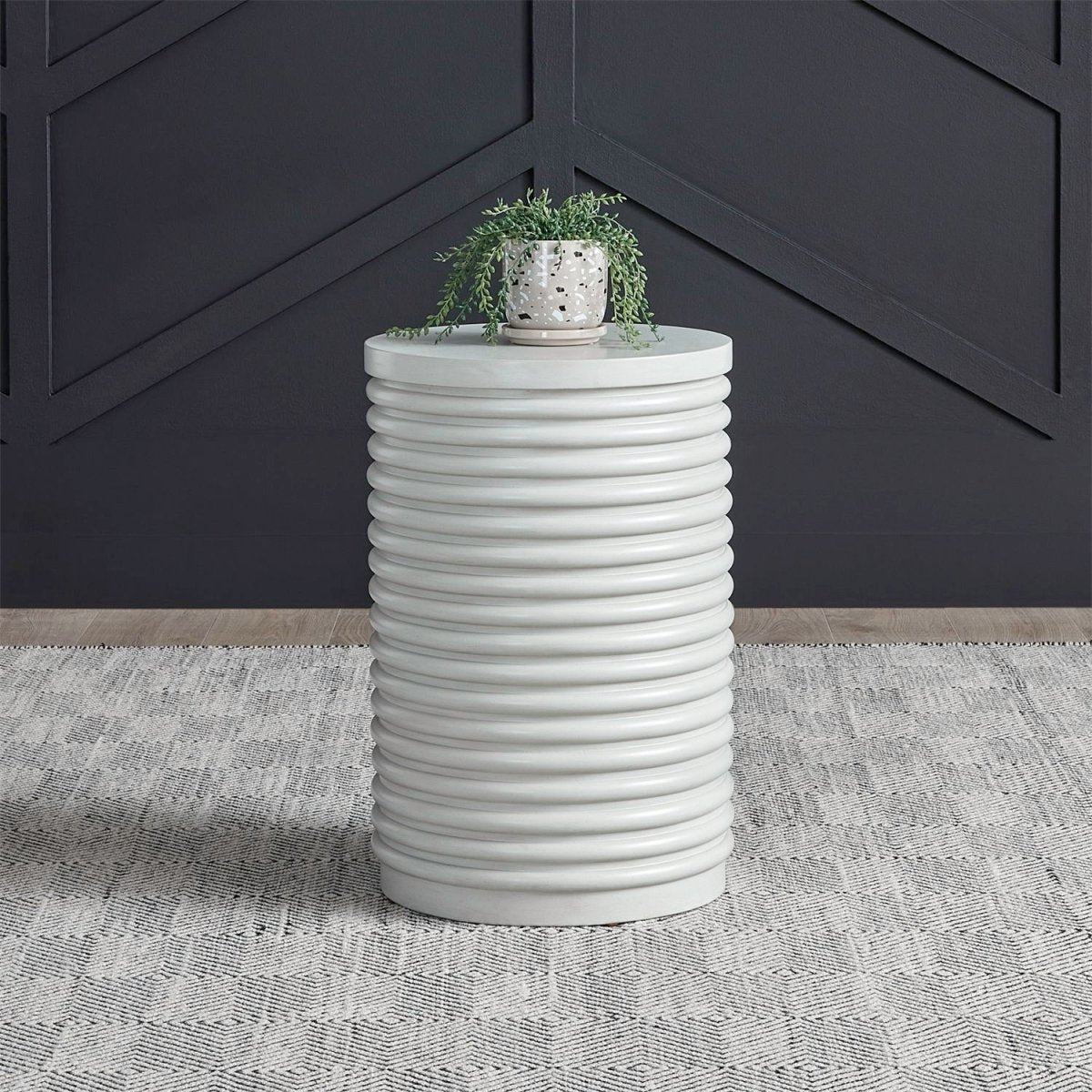 Berkley Square - Round Chairside Table - Linen & Khaki Chair Side Tables by Liberty Furniture - Walls Furniture & Mattress