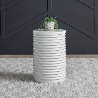 Berkley Square - Round Chairside Table - Linen & Khaki Chair Side Tables by Liberty Furniture - Walls Furniture & Mattress