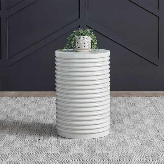 Berkley Square - Round Chairside Table - Linen & Khaki Chair Side Tables by Liberty Furniture - Walls Furniture & Mattress