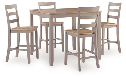 Harperfeld - Dining Room Counter Table Set (Set of 5) - Natural / Gray 5 Piece Dining Room Sets by Signature Design by Ashley® - Walls Furniture & Mattress