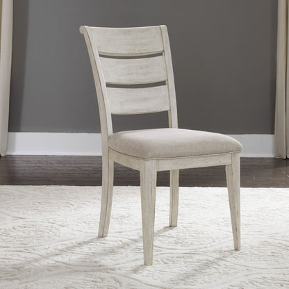 Farmhouse Reimagined - Ladder Back Upholstered Side Chair - White Side Chairs by Liberty Furniture - Walls Furniture & Mattress
