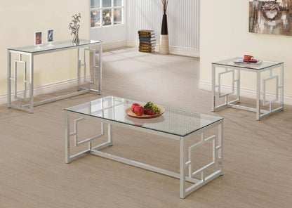 Merced - Glass Top Metal Table End Tables by CoasterEssence - Walls Furniture & Mattress