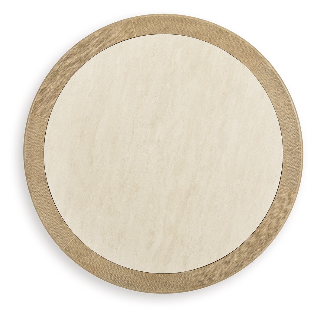 Spooners Cove - Round Cocktail Table - Beige Coffee Tables by Signature Design by Ashley® - Walls Furniture & Mattress