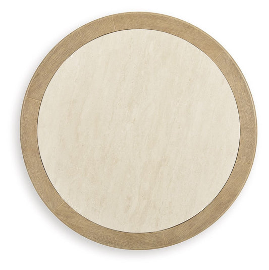 Spooners Cove - Round Cocktail Table - Beige Coffee Tables by Signature Design by Ashley® - Walls Furniture & Mattress