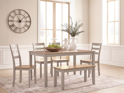 Harperfeld - Dining Room Table Set (Set of 6) - Natural / Gray 6 Piece Dining Room Sets by Signature Design by Ashley® - Walls Furniture & Mattress