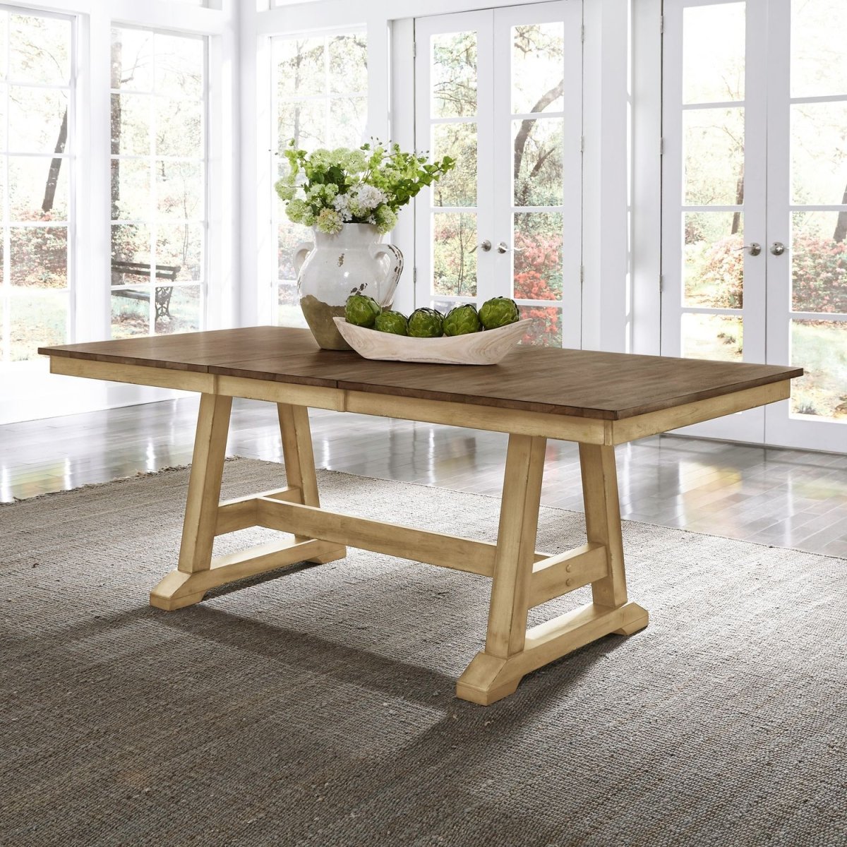Lindsey Farm - Trestle Table - Natural & Brown Dining Tables by Liberty Furniture - Walls Furniture & Mattress