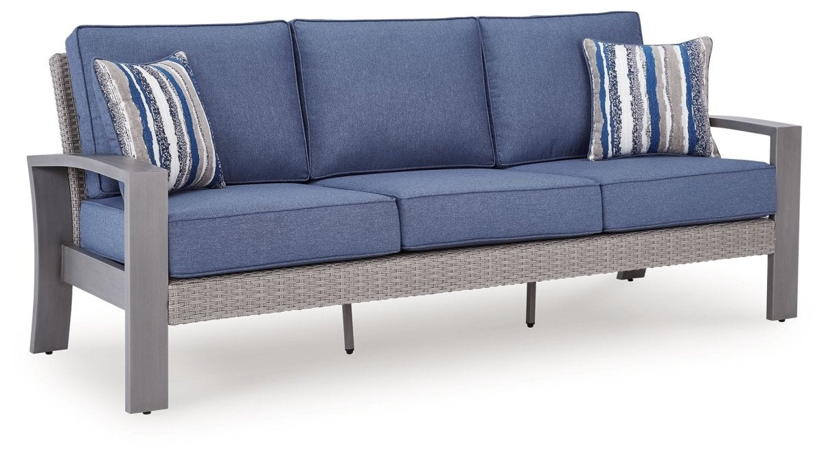 Half Moon Beach - Sofa With Cushion - Blue / Gray Sofas by Signature Design by Ashley® - Walls Furniture & Mattress