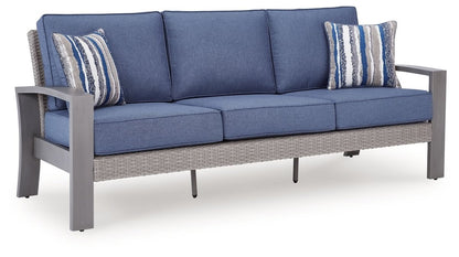 Half Moon Beach - Sofa With Cushion - Blue / Gray Sofas by Signature Design by Ashley® - Walls Furniture & Mattress