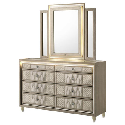 Lorient - 8 - Drawer LED Bedroom Dresser Cabinet Dressers by Coaster Fine Furniture - Walls Furniture & Mattress