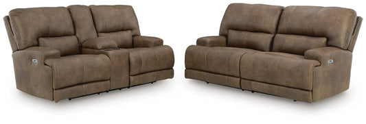 Beckley Place - 2 Pc. - Power Reclining Sofa And Loveseat - Earth Reclining Sofas & Loveseats by Signature Design by Ashley® - Walls Furniture & Mattress