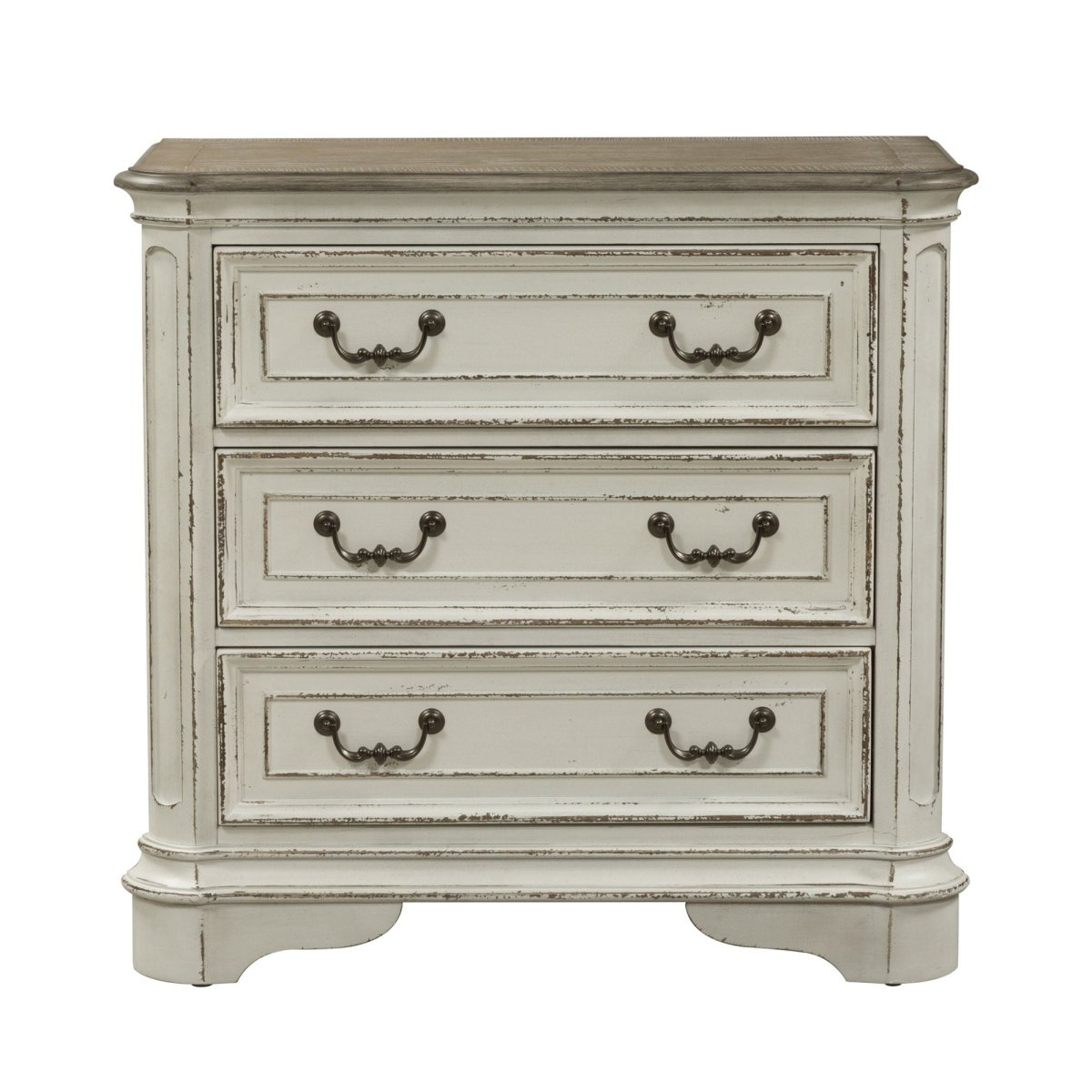 Magnolia Manor - 3 Drawer Bedside Chest With Charging Station - White Bedside Chests by Liberty Furniture - Walls Furniture & Mattress