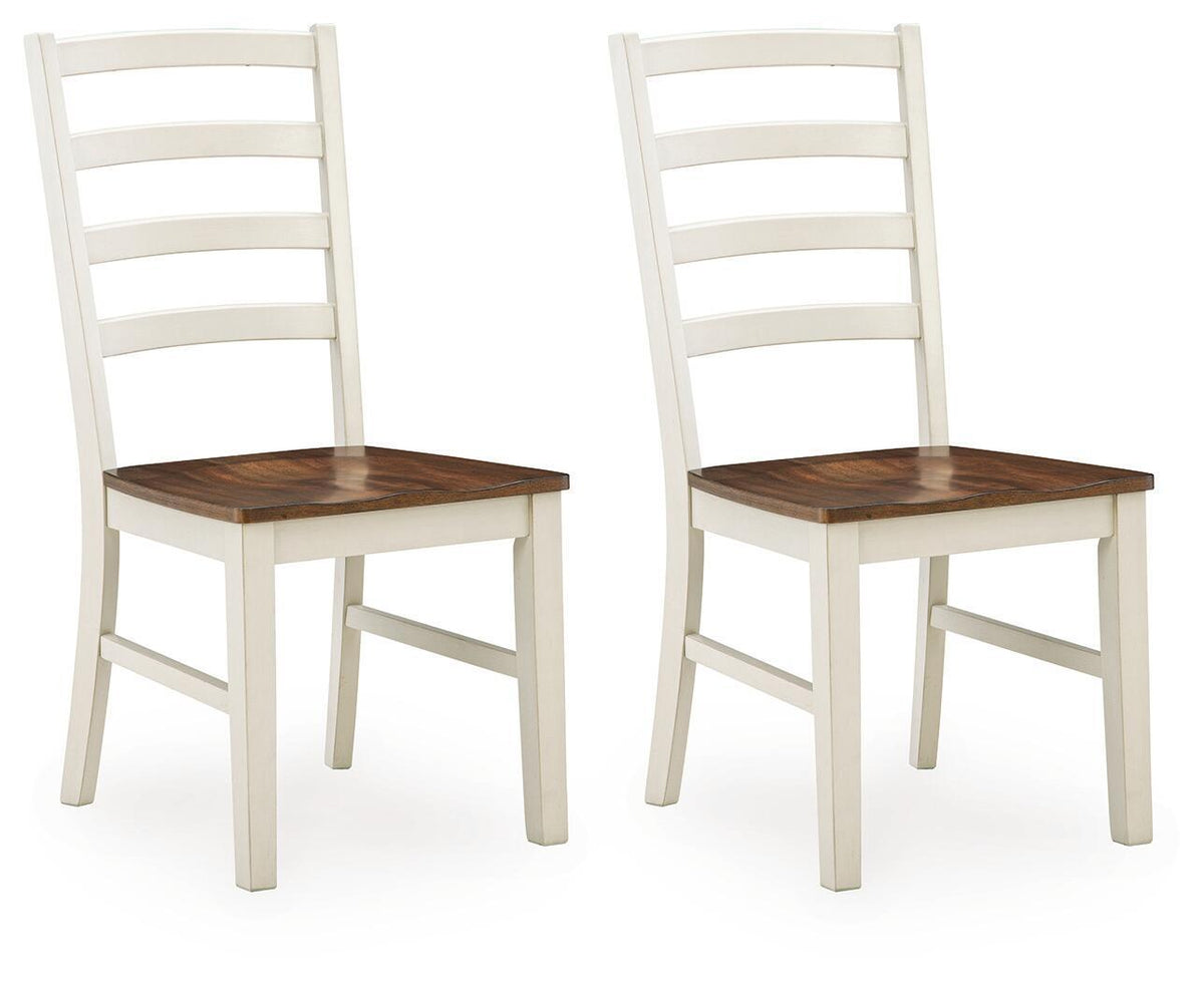 Brinfern - Dining Room Side Chair (Set of 2) - Brown / Antique White Chair Sets by Signature Design by Ashley® - Walls Furniture & Mattress