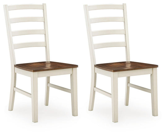 Brinfern - Dining Room Side Chair (Set of 2) - Brown / Antique White Chair Sets by Signature Design by Ashley® - Walls Furniture & Mattress