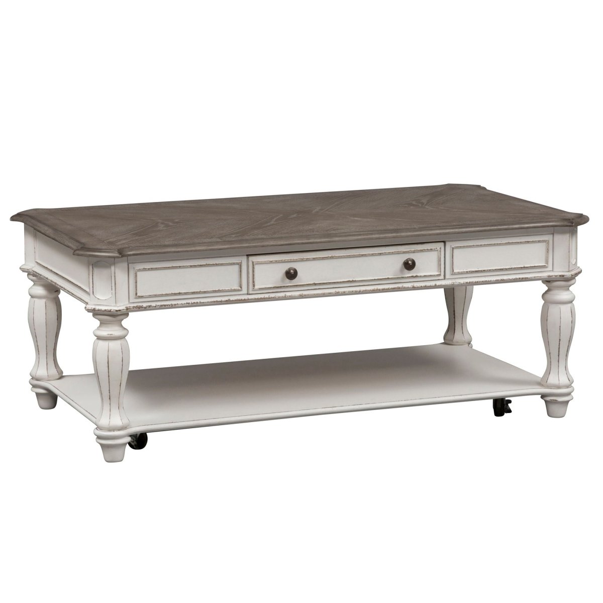 Magnolia Manor - Rectangular Cocktail Table - White Cocktail Tables by Liberty Furniture - Walls Furniture & Mattress