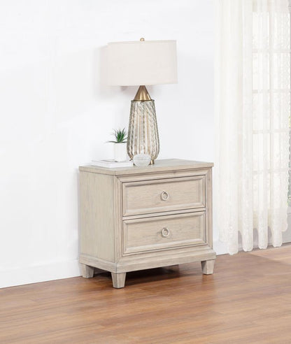 Pembroke - 2 - Drawer Nightstand Bedside Table - Washed Oak Accent Nightstands by Coaster Fine Furniture - Walls Furniture & Mattress