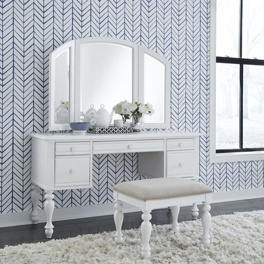 Summer House - 3 Piece Vanity Set - White Vanity Sets by Liberty Furniture - Walls Furniture & Mattress
