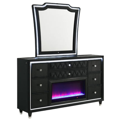 Lorient - 8-Drawer LED Bedroom Flame Box Dresser