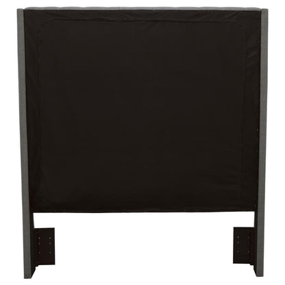 Camille - Upholstered California King Panel Headboard - Gray Upholstered Headboards by CoasterEssence - Walls Furniture & Mattress