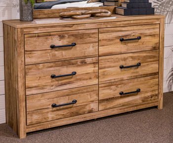 Maystonna - Brown - Six Drawer Dresser Dressers by Signature Design by Ashley® - Walls Furniture & Mattress