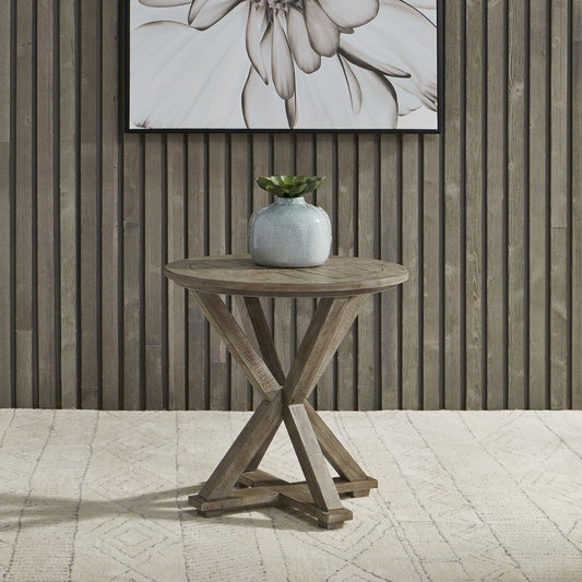 Parkland Falls - Round End Table - Light Brown End Tables by Liberty Furniture - Walls Furniture & Mattress