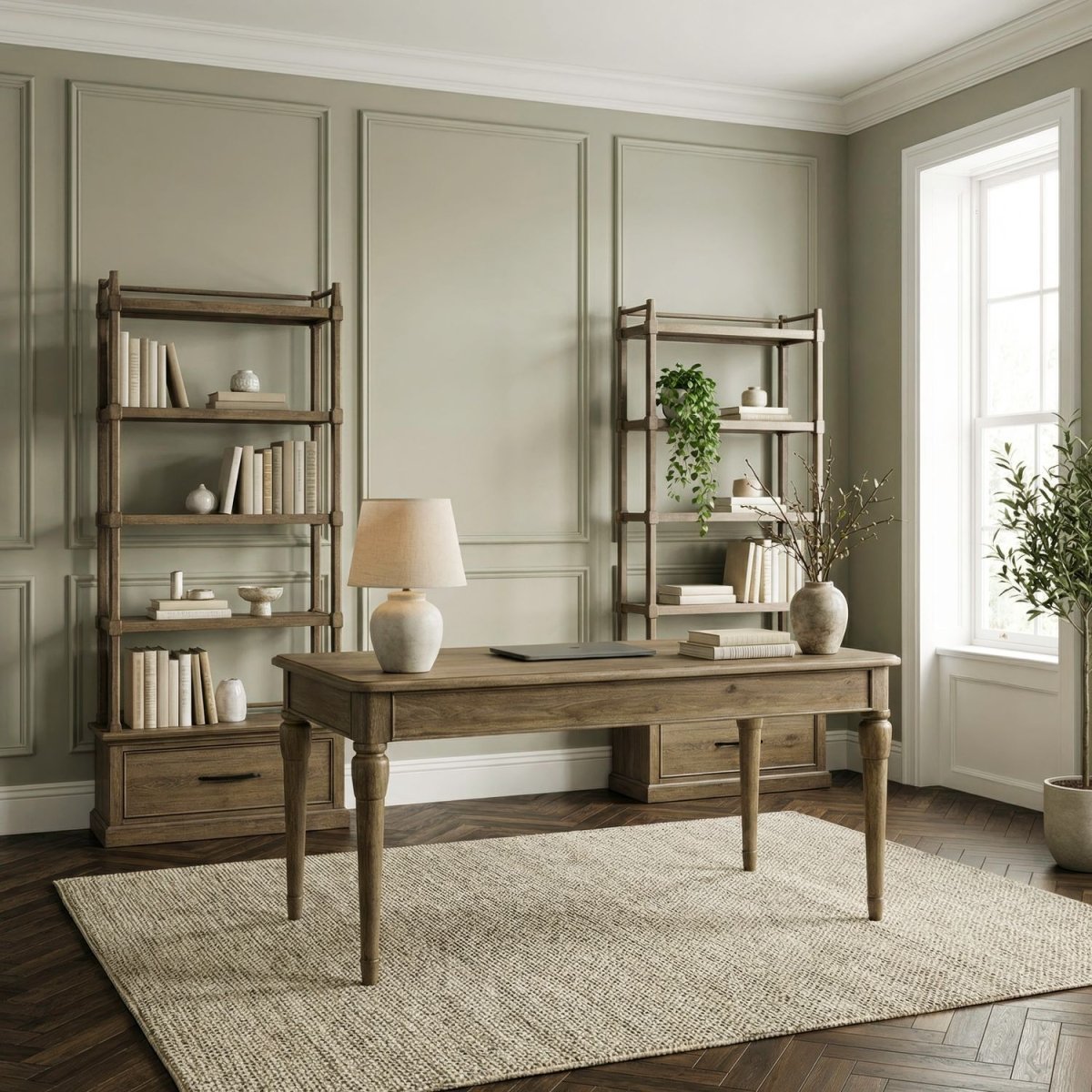 Hickory Grove - 3 Piece Desk Set - Heirloom Brown 3 Piece Home Office Sets by Liberty Furniture - Walls Furniture & Mattress