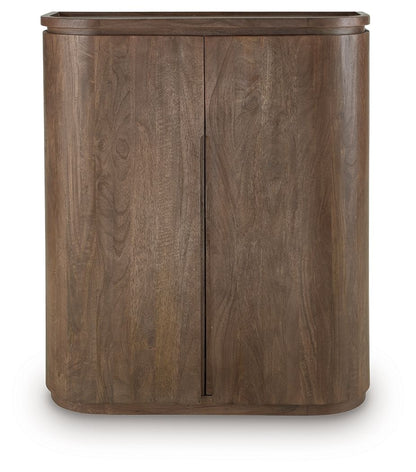 Landermont - Medium Brown - Bar Cabinet Wine Cabinets by Signature Design by Ashley® - Walls Furniture & Mattress